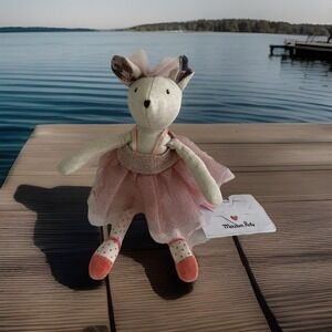 Moulin Roty il etait une fois, Prima Ballerina Mouse 9" With Invitation Tag RARE